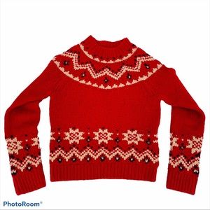 J.Crew | S. Fair Isle wool/cashmere red sweater